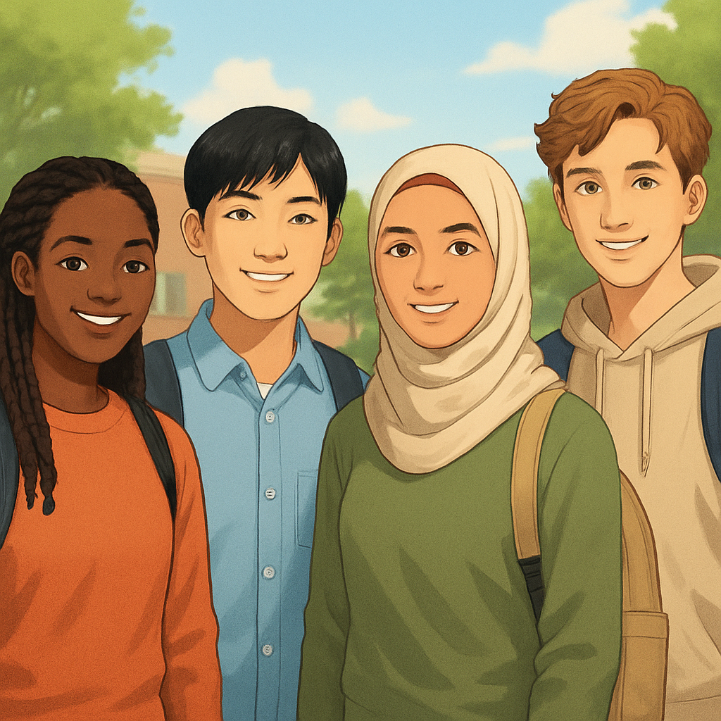 다국적 학생 구성 이미지